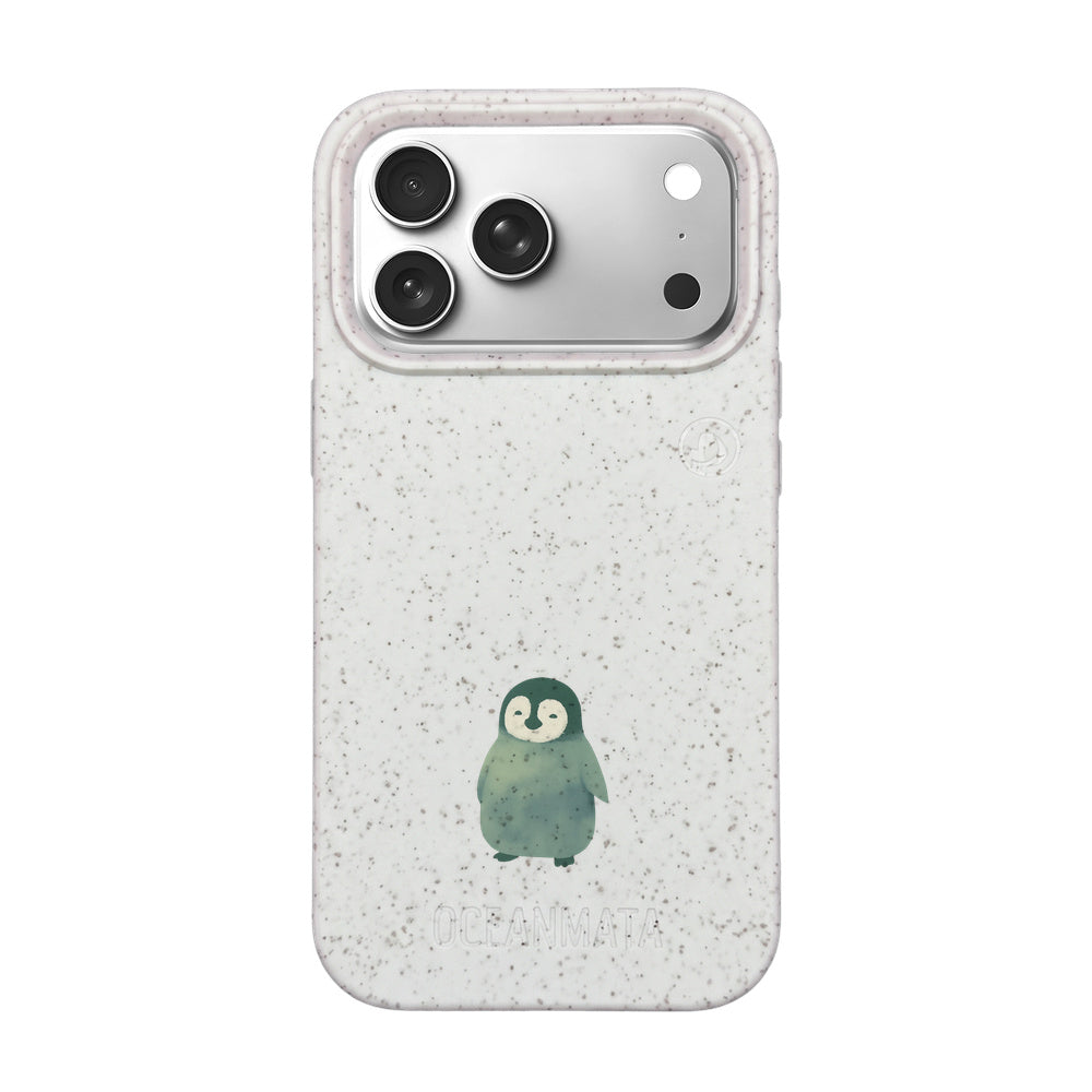 Biologisch abbaubare Handyhülle iPhone 18 Pro / 17 Pro Happypinguin — kompostierbar — Vorderseite