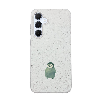 Samsung A55 Hülle - Pinguin weiß - "HappyPinguin" - nachhaltig