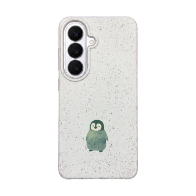 Samsung S26 Hülle - Pinguin weiß - "HappyPinguin" - nachhaltig