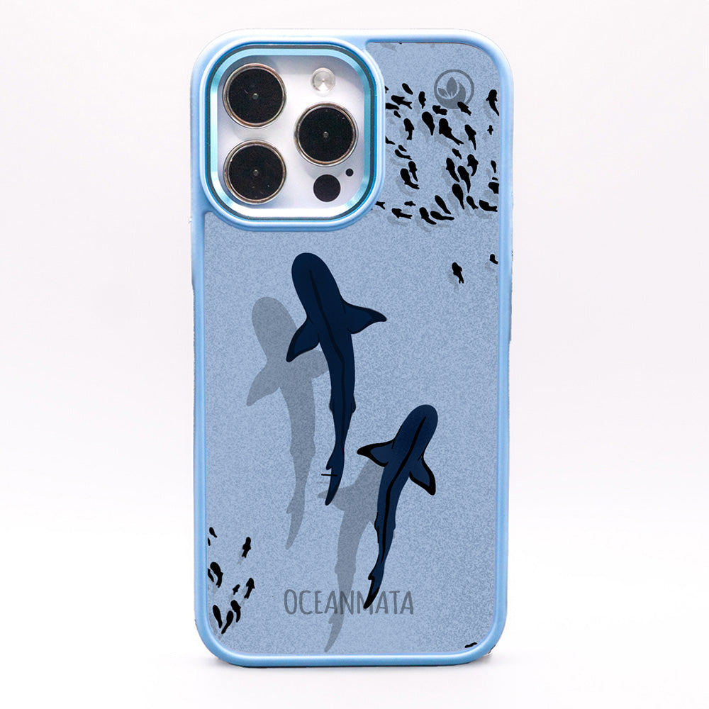 iPhone 16 pro max Hülle - Hai blau - "Into the blue" nachhaltig