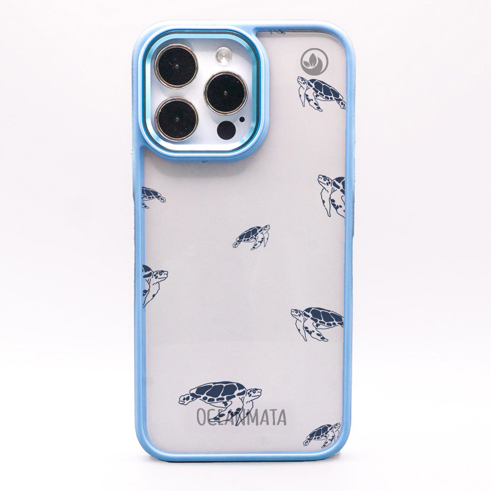 iPhone 16e Hülle - Schildkröten blau - "Turtlino" - nachhaltig