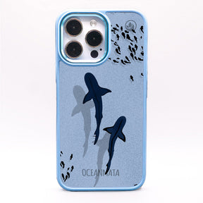 iPhone 15 Hülle - Hai blau - "Into the blue" nachhaltig