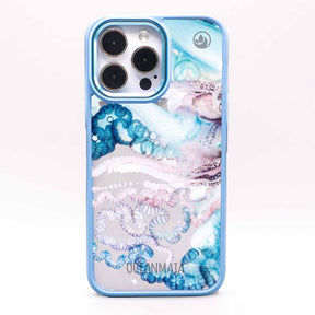 iPhone 14 pro max Hülle - Qualle blau - "Men o' War" - nachhaltig