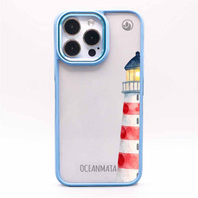 iPhone 15 pro Hülle - Leuchtturm blau - "Lighthouse" - nachhaltig