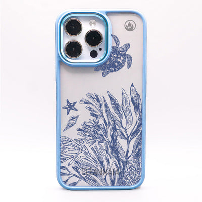 iPhone 16e/17e Hülle - Schildkröten blau - "Silent Wave" - nachhaltig