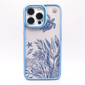 iPhone 16 pro Hülle - Schildkröten blau - "Silent Wave" - nachhaltig