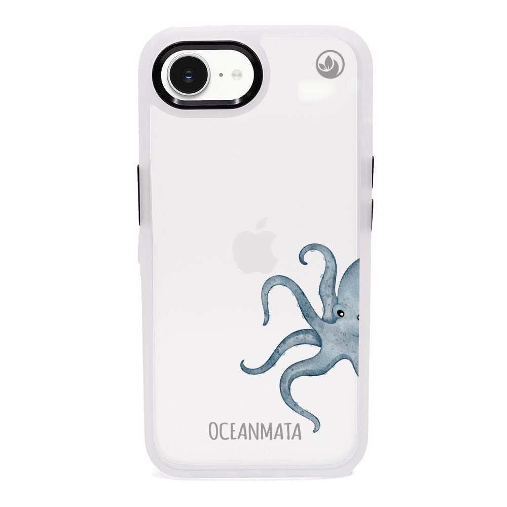 iPhone 16e Hülle - Oktopus blau - "TentacleTheory" - nachhaltig