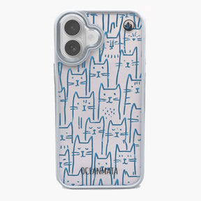 iPhone 17 Hülle - Katzen blau - "miau" - nachhaltig