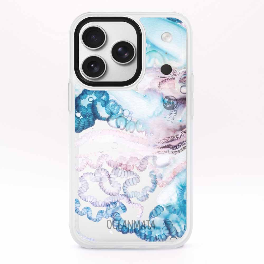 iPhone 17 pro Hülle - Qualle blau - "Men o' War" - nachhaltig
