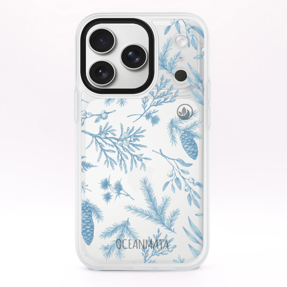 iPhone 17 pro Hülle - Winterwald blau - "BluePine" - nachhaltig