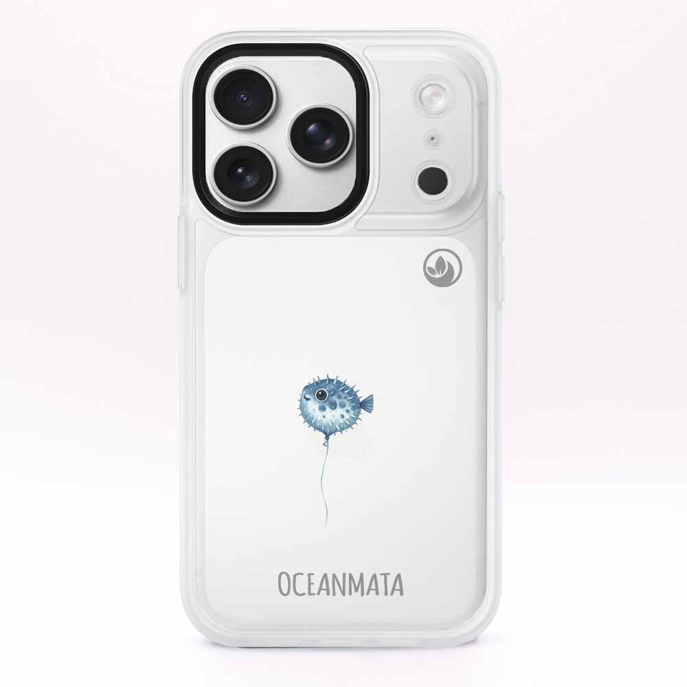 iPhone 17 pro max Hülle - kugelfisch blau - "Pufferfish" - nachhaltig