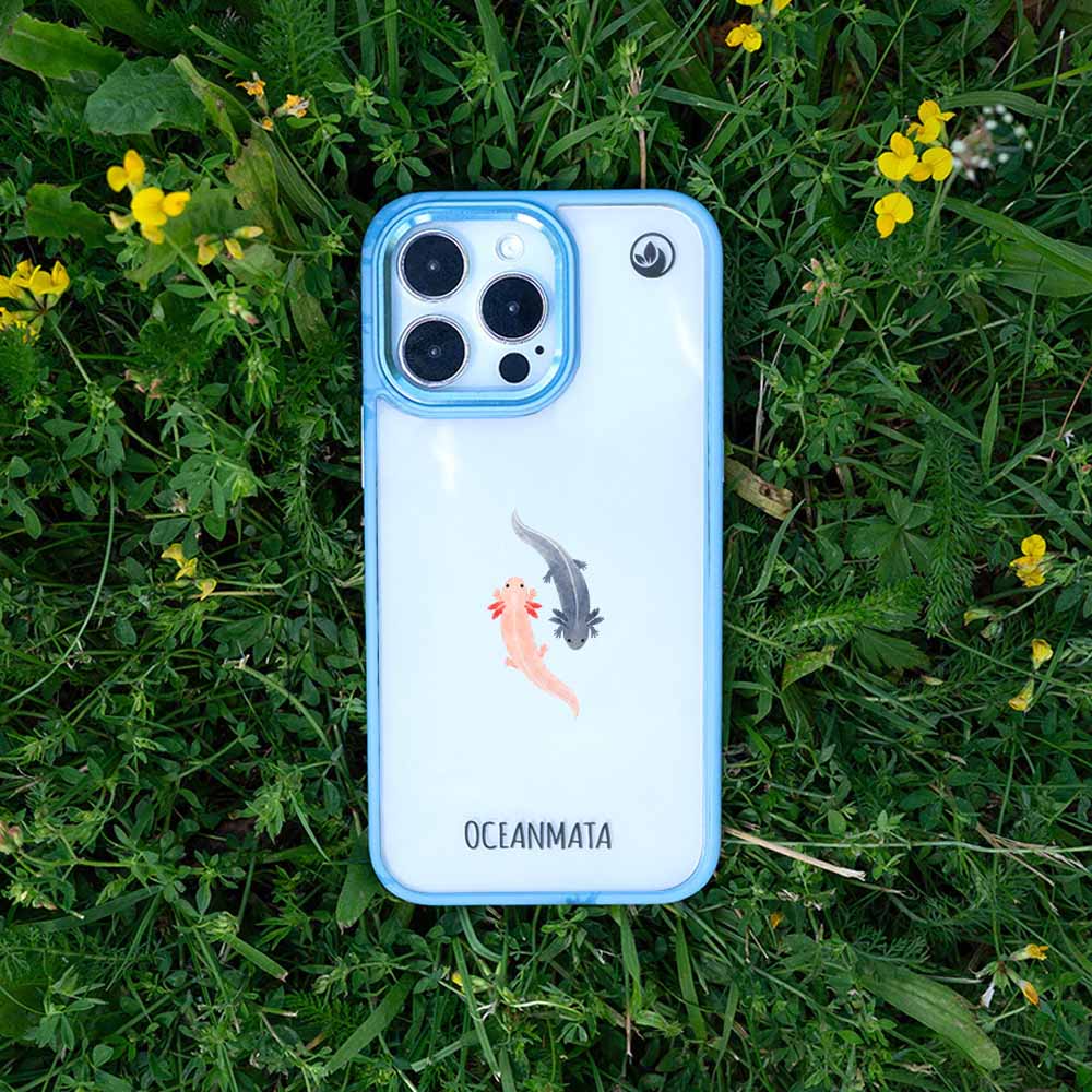 iPhone 13 Hülle - Axlotl blau - "Axl" - nachhaltig