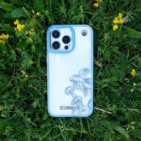 iPhone 16e Hülle -  qualle blau - "Jellies" - nachhaltig