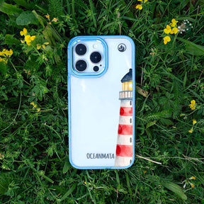 Samsung S25 Hülle - Leuchtturm blau - "Lighthouse" - nachhaltig