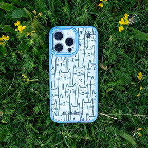 iPhone 17 Air Hülle - Katzen blau - "miau" - nachhaltig
