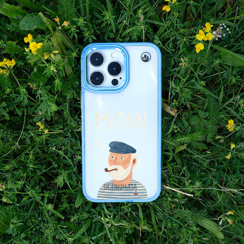 iPhone 14 pro Hülle - Moin blau - "Ostfriese" - nachhaltig