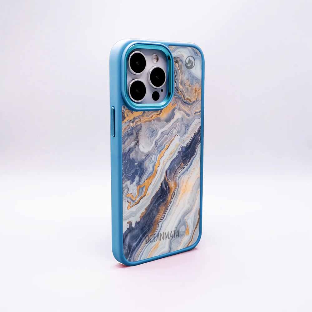 iPhone 17 Hülle - marmor blau - "BlueMarble" - nachhaltig