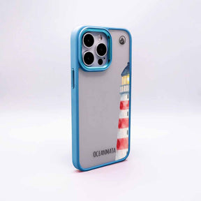 iPhone 15 Hülle - Leuchtturm blau - "Lighthouse" - nachhaltig