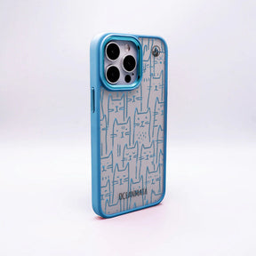 iPhone 16 Hülle - Katzen blau - "miau" - nachhaltig