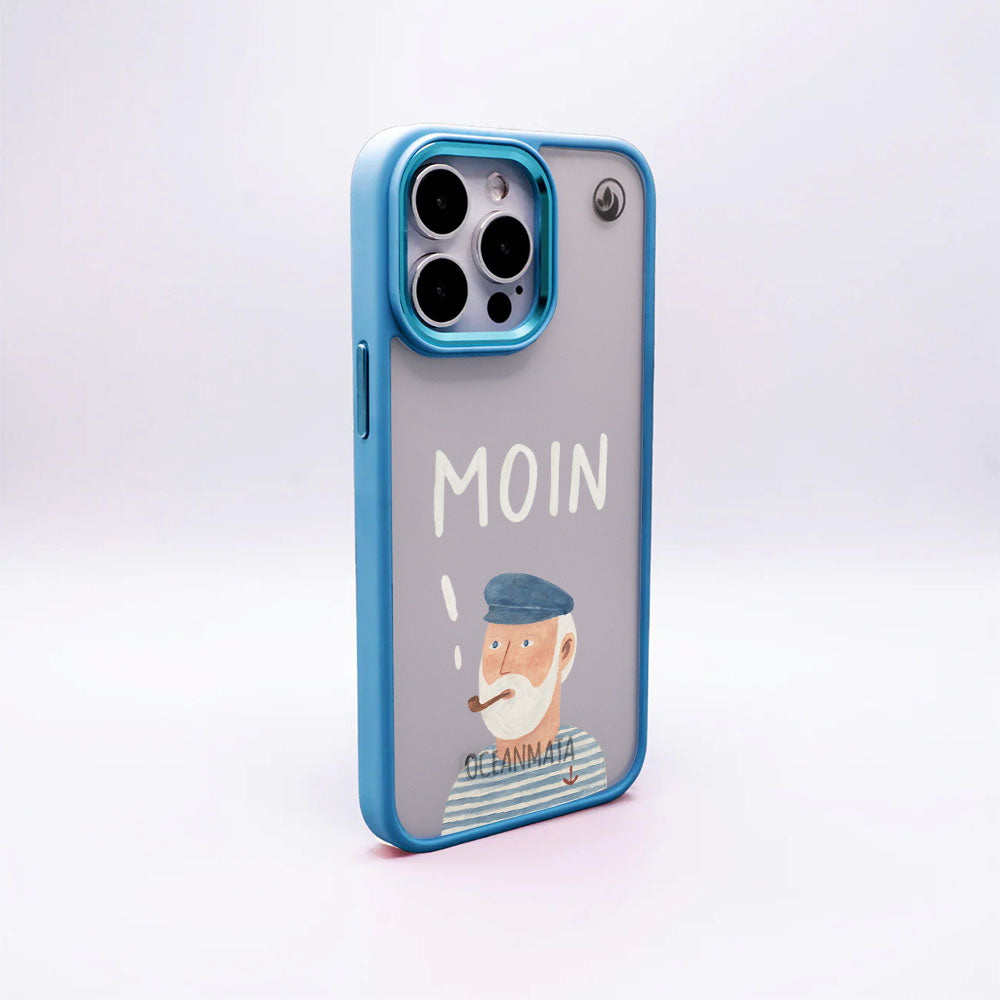 iPhone 14 pro Hülle - Moin blau - "Ostfriese" - nachhaltig