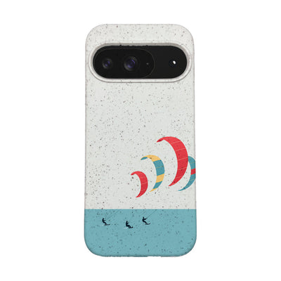 Google Pixel 9 / 9 Pro Hülle - Kite weiß - "Kitesurf" - nachhaltig