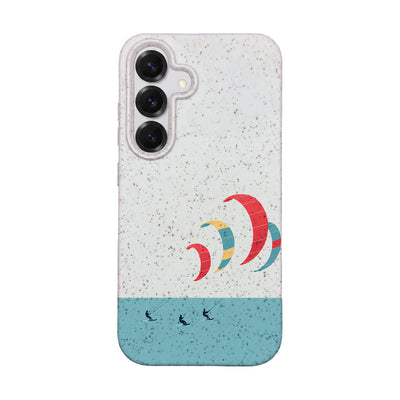 Samsung S25 Hülle - Kite weiß - "Kitesurf" - nachhaltig