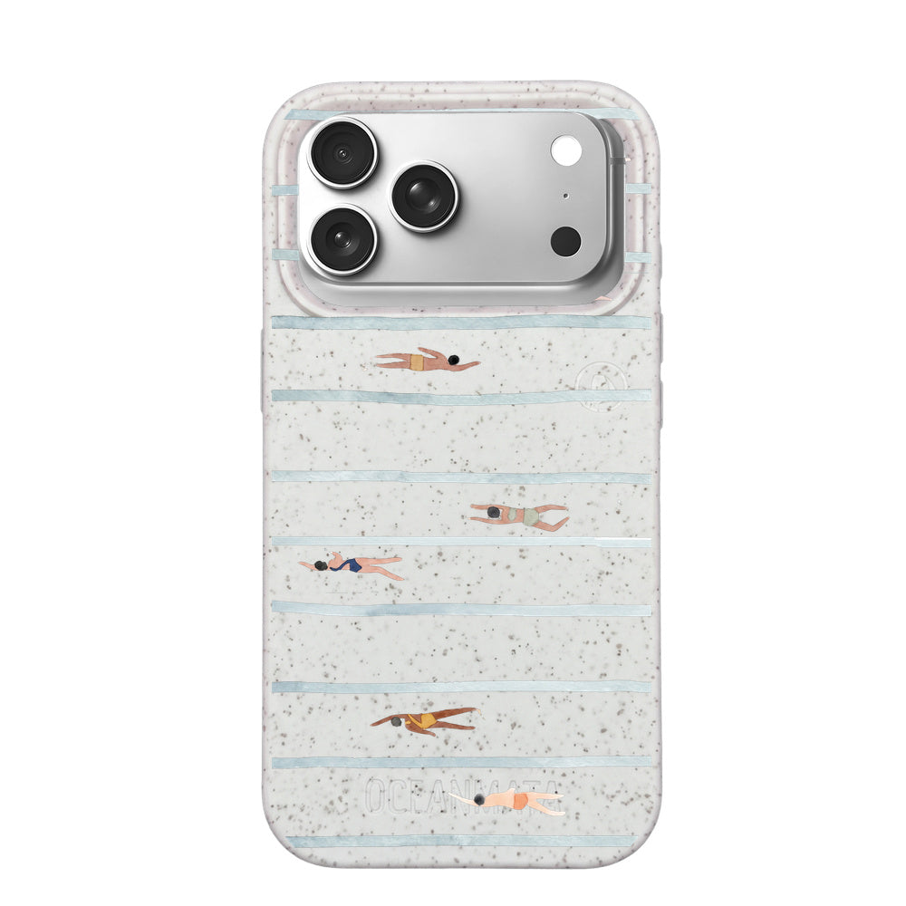 iPhone 17 pro Hülle - Schwimmen weiß - "lapflow" - nachhaltig
