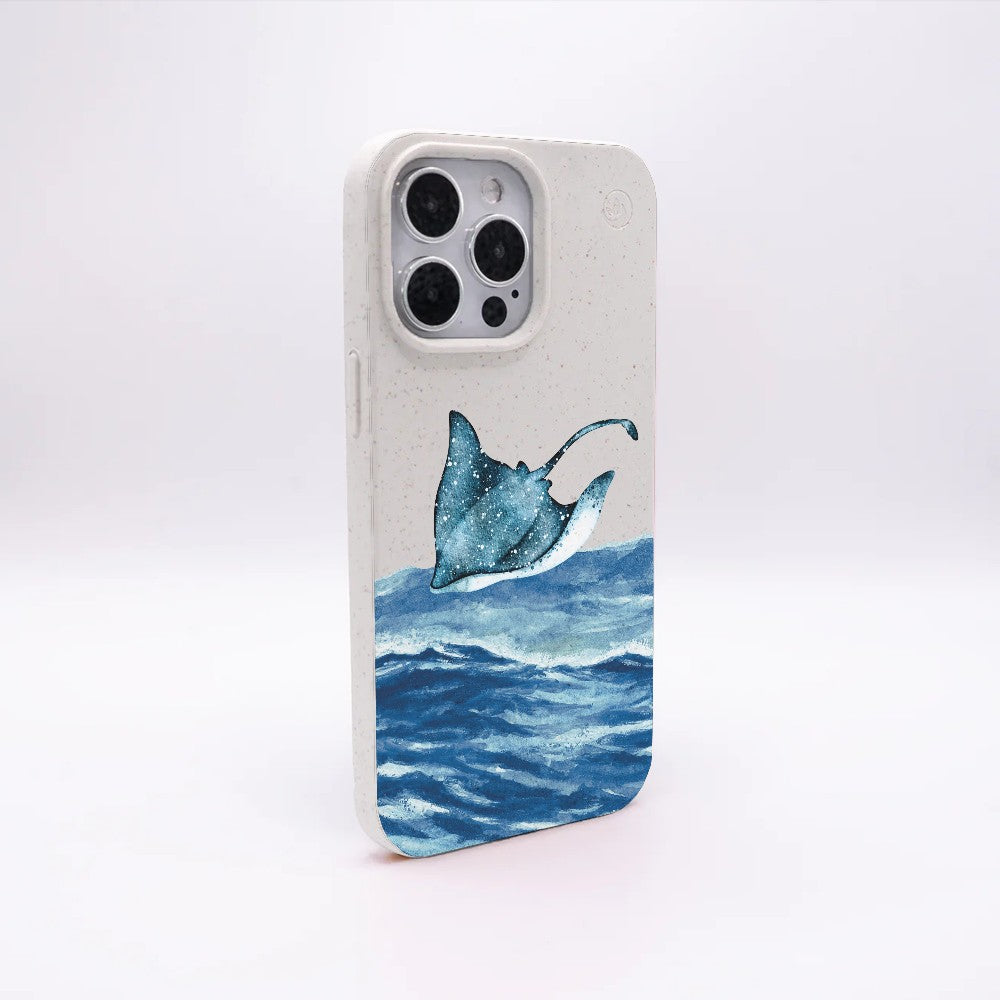 iPhone 13 hoesje - wit Manta - "Manta Wave" - ​​duurzaam