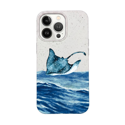 iPhone 13 pro hoesje - wit Manta - "Manta Wave" - ​​duurzaam