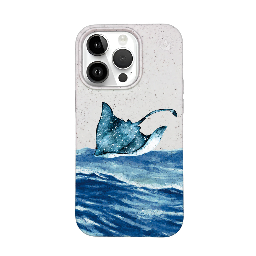 iPhone 14 pro max hoesje - wit Manta - "Manta Wave" - ​​duurzaam