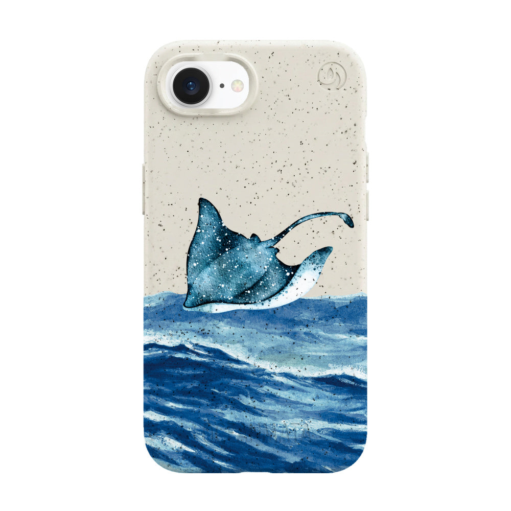 iPhone 16e hoesje - wit Manta - "Manta Wave" - ​​duurzaam