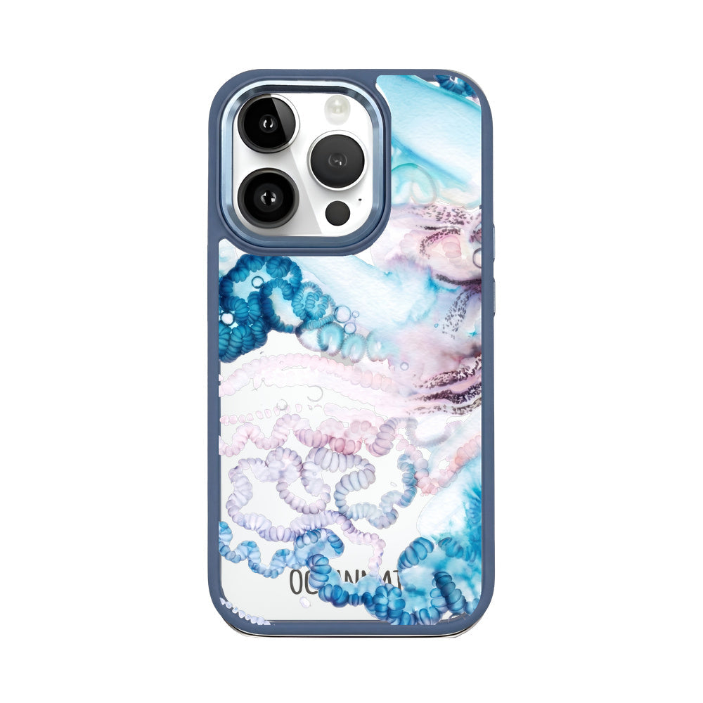 iPhone 14 pro Hülle - Qualle blau - "Men o' War" - nachhaltig