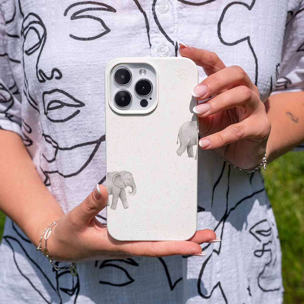 iPhone SE/7/8 Hülle - Elefant weiß - "Ele-Fant" - nachhaltig