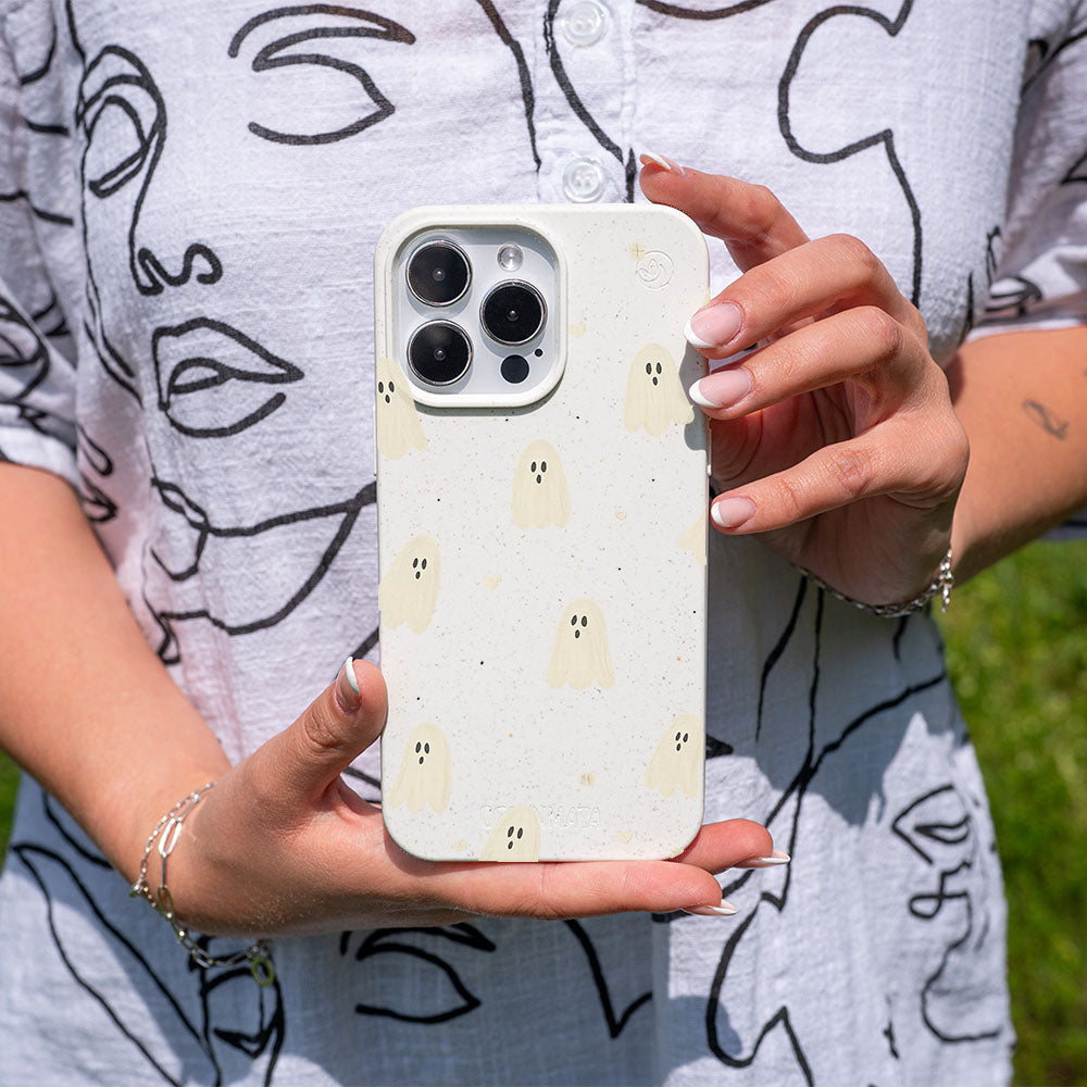 iPhone 16 Hülle - Geist weiß - "LittleGhost" - nachhaltig