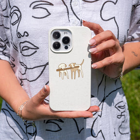 iPhone 17 pro Hülle - Hunde weiß - "Wuff" - nachhaltig