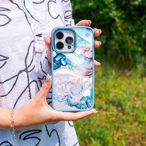 iPhone 14 pro max Hülle - Qualle blau - "Men o' War" - nachhaltig
