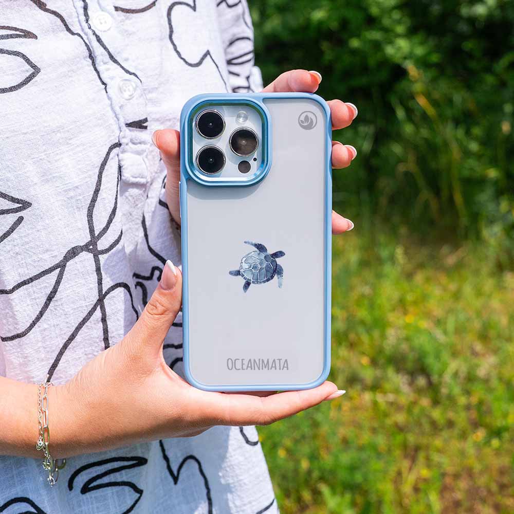 iPhone 13 pro Hülle - Turtle blau - "Shellie" - nachhaltig