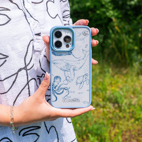 iPhone 13 pro hoesje - walvisblauw - "WhaleLife" - duurzaam 