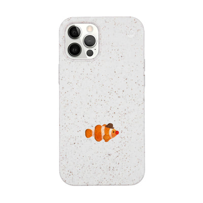 iPhone 12 pro / iPhone 12 Hülle - Clownfisch weiß - "Mr.Clown-Fish" - nachhaltig