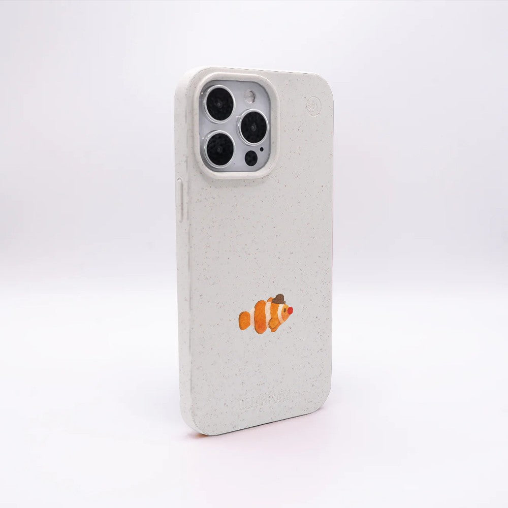 iPhone 18 Pro / 17 Pro Hülle - Clownfisch weiß - "Mr.Clown-Fish" - nachhaltig