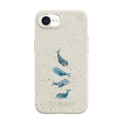 iPhone 16e Hülle - Narwal weiß - "Narwhale" - nachhaltig