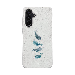 Biologisch abbaubare Handyhülle Samsung A56 Narwhal — kompostierbar — Vorderseite