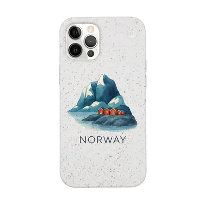 iPhone 12 pro / iPhone 12 Hülle - Norwegen weiß - "Norway" - nachhaltig