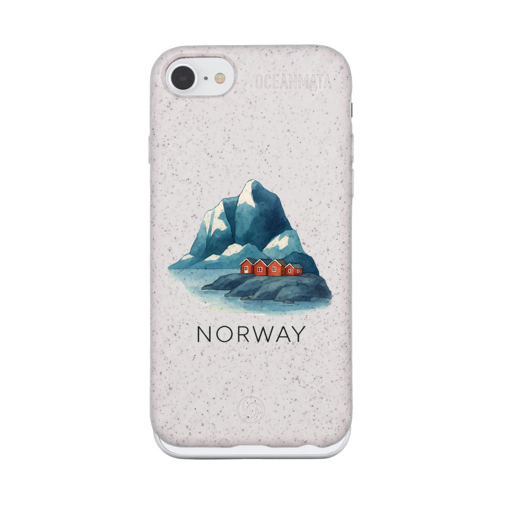 iPhone SE/7/8 Hülle - Norwegen weiß - "Norway" - nachhaltig