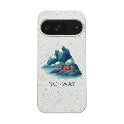 Google Pixel 9 / 9 Pro Hülle - Norwegen weiß - "Norway" - nachhaltig