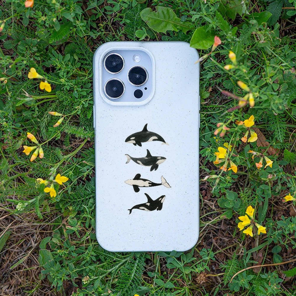Biologisch abbaubare Handyhülle iPhone 13 Orcafamily — kompostierbar — Bonus