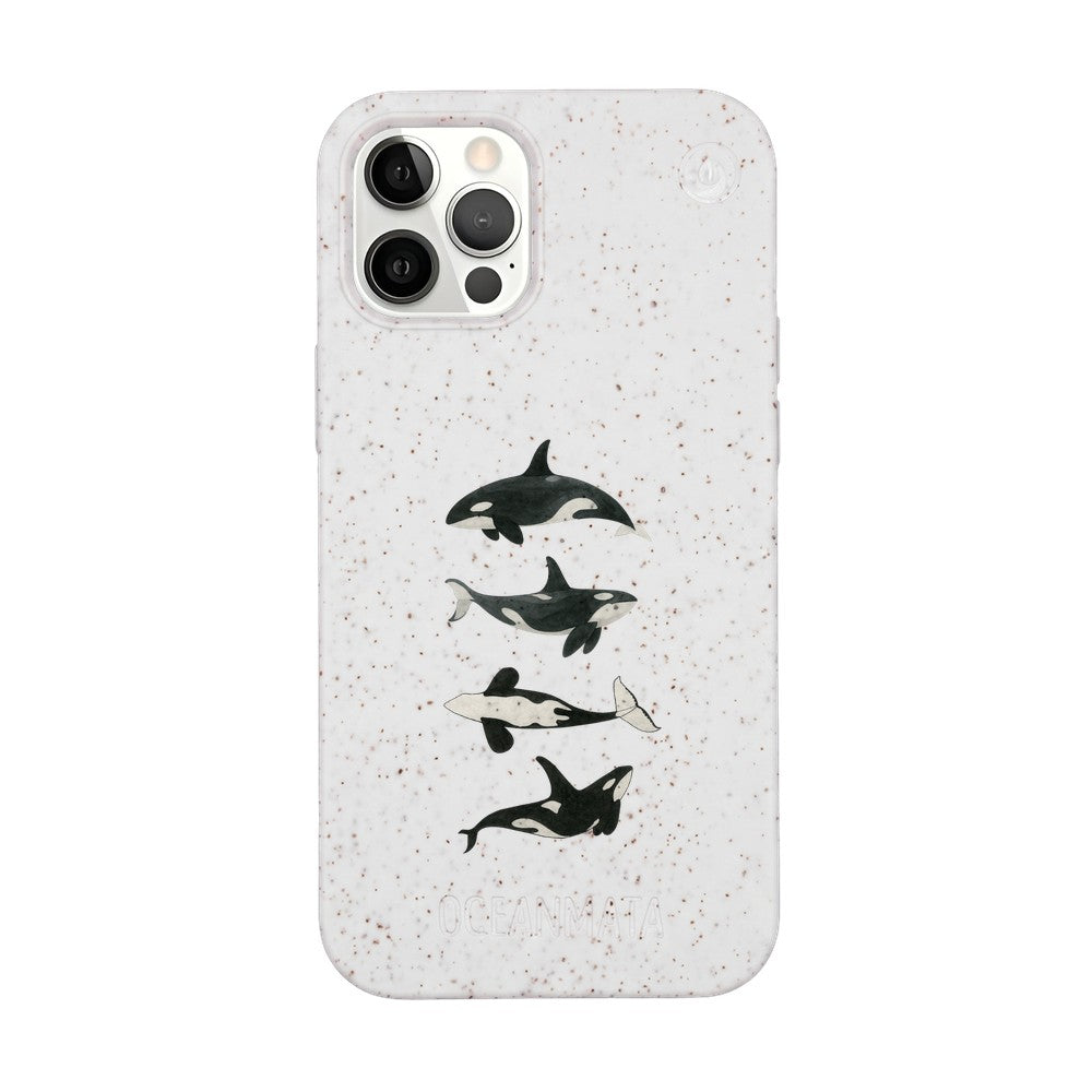 iPhone 12 pro / iPhone 12 Hülle - Orca weiß - "OrcaFamily" - nachhaltig