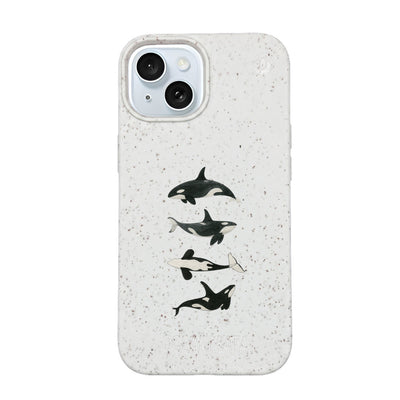 iPhone 15 Hülle - Orca weiß - "OrcaFamily" - nachhaltig