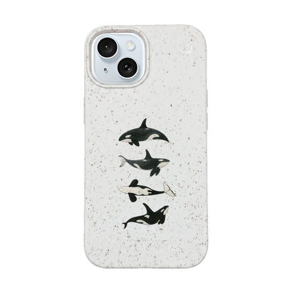 iPhone 15 Hülle - Orca weiß - "OrcaFamily" - nachhaltig