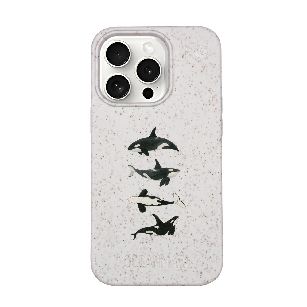 iPhone 15 pro max Hülle - Orca weiß - "OrcaFamily" - nachhaltig